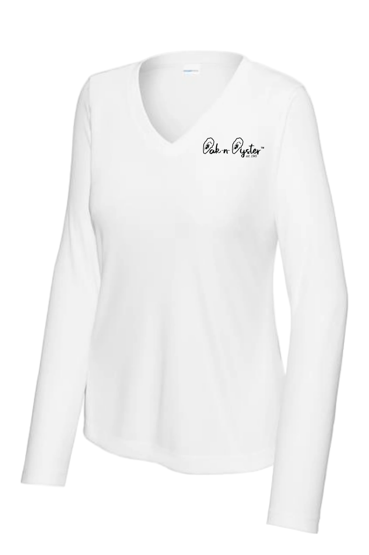 Ladies' V-Neck Long-Sleeve Dri-Fit SPF 50 : Gulf of America (Shrimp)