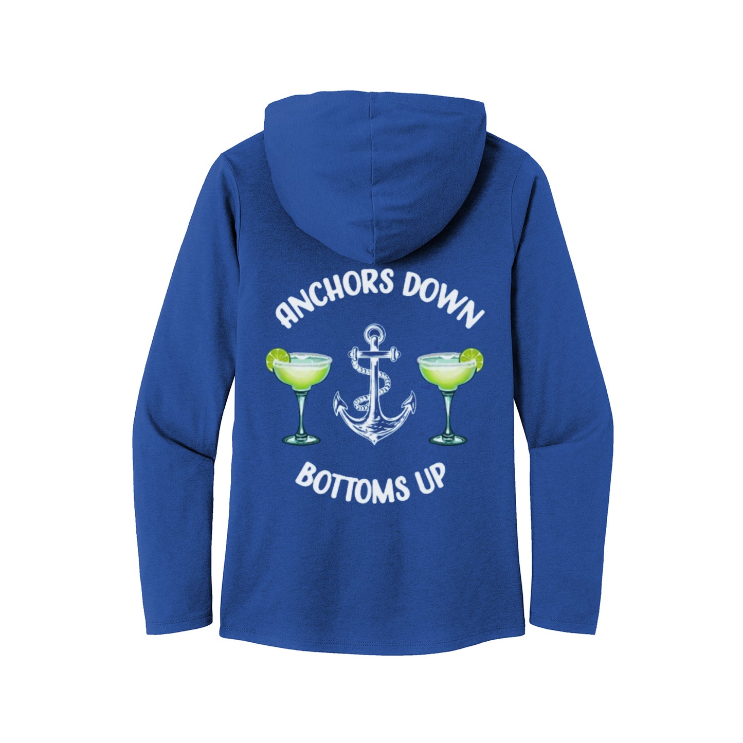 Anchors Down Bottoms Up (Margarita): Ladies' Long-Sleeve Ultra Lite Hoodie