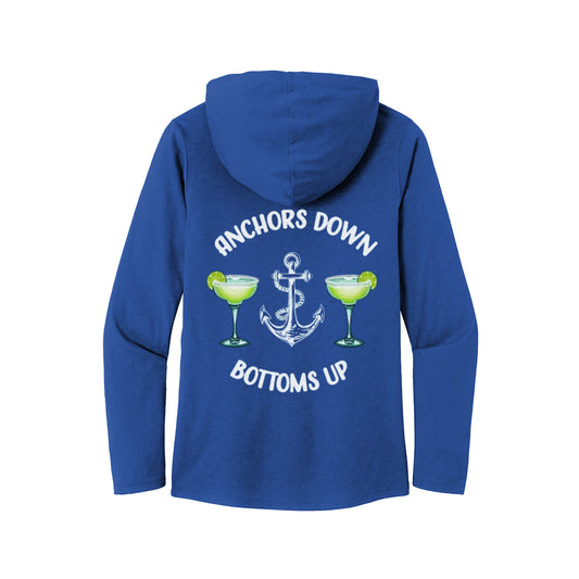 Anchors Down Bottoms Up (Margarita): Ladies' Long-Sleeve Ultra Lite Hoodie