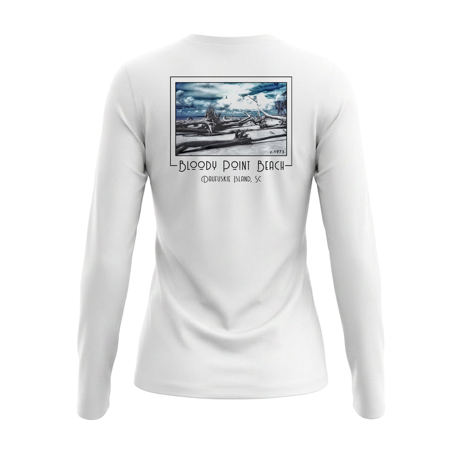 Bloody Point Beach: Ladies' V-Neck Long-Sleeve Dri-Fit SPF 50