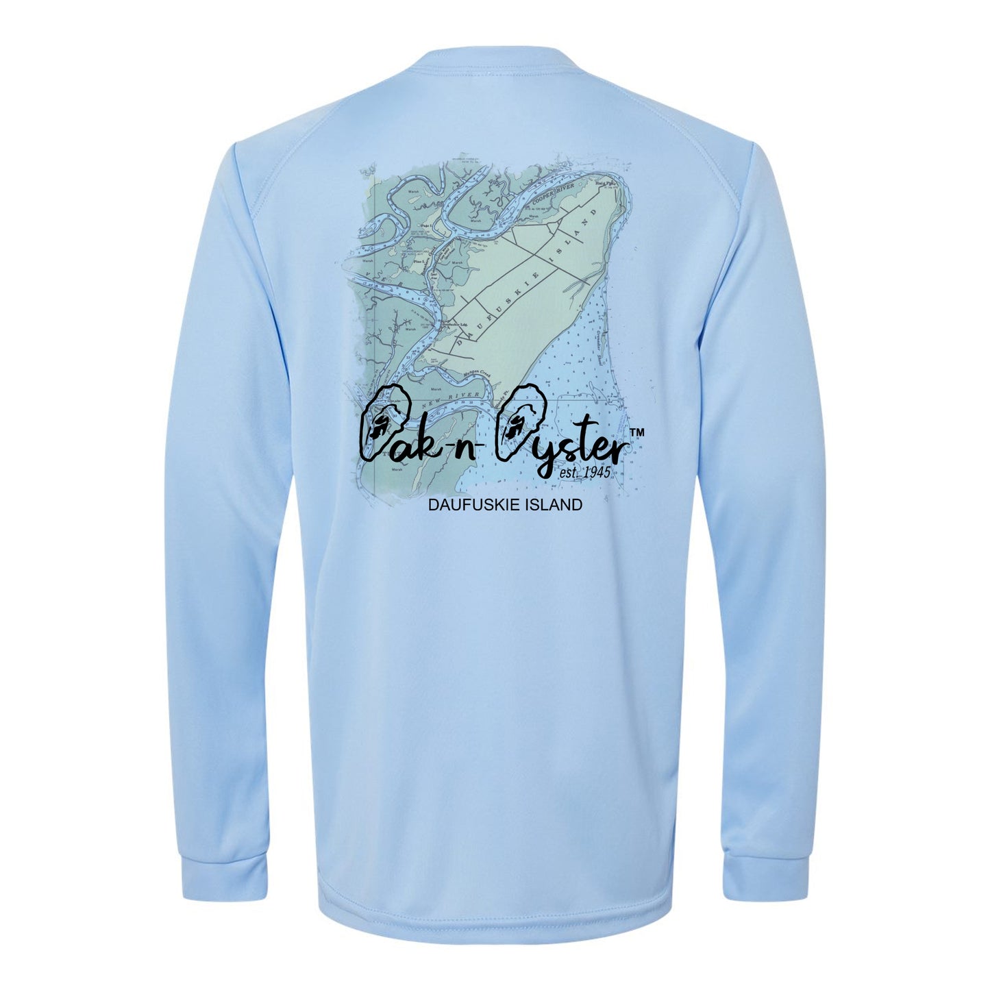 Nautical Daufuskie Map: Youth Long-Sleeve Dri-Fit SPF 50