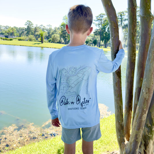 Nautical Daufuskie Map: Long-Sleeve Dri-Fit SPF 50