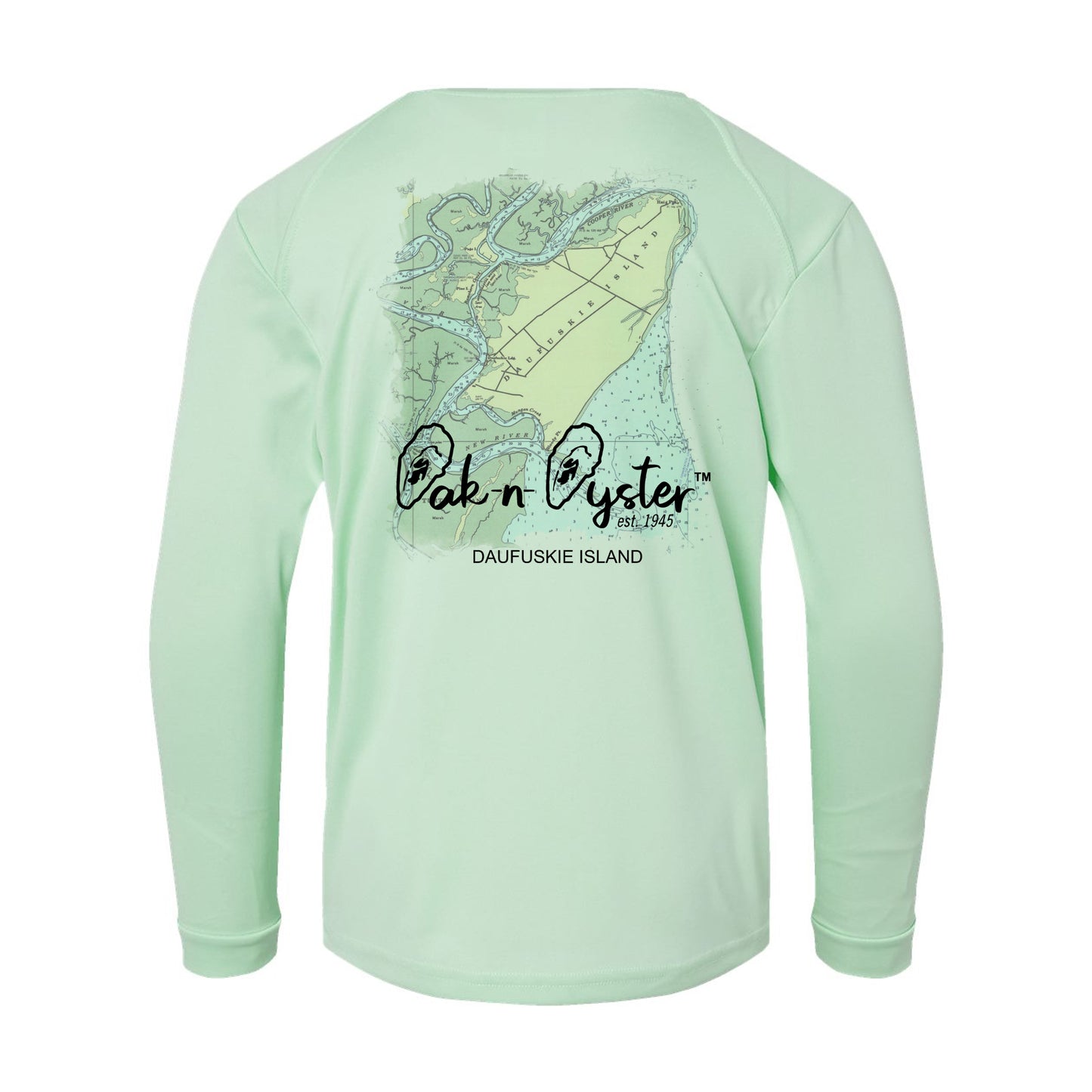 Nautical Daufuskie Map: Youth Long-Sleeve Dri-Fit SPF 50