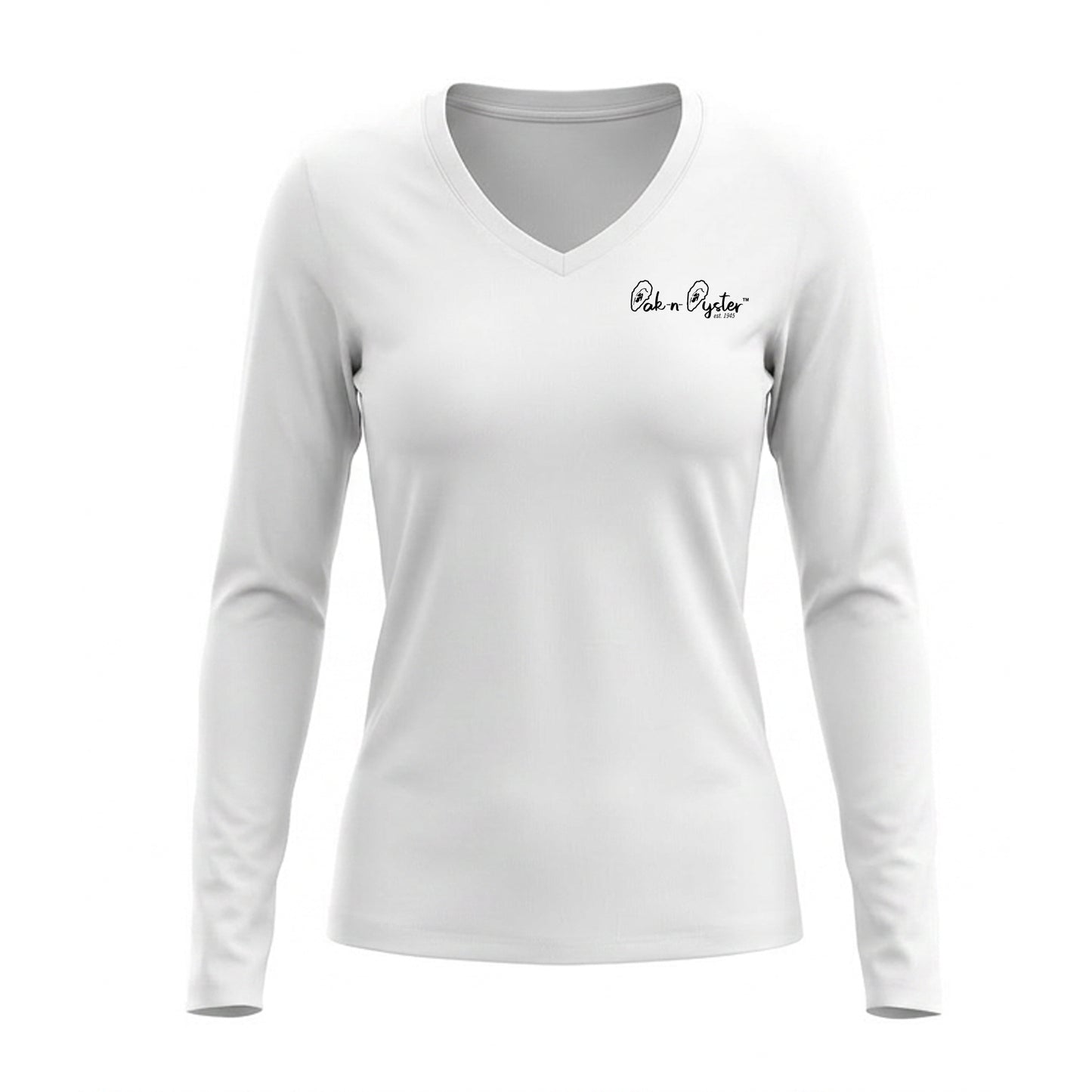 Gulf of America Shrimp/Turtle: Ladies' V-Neck Long-Sleeve Dri-Fit SPF 50