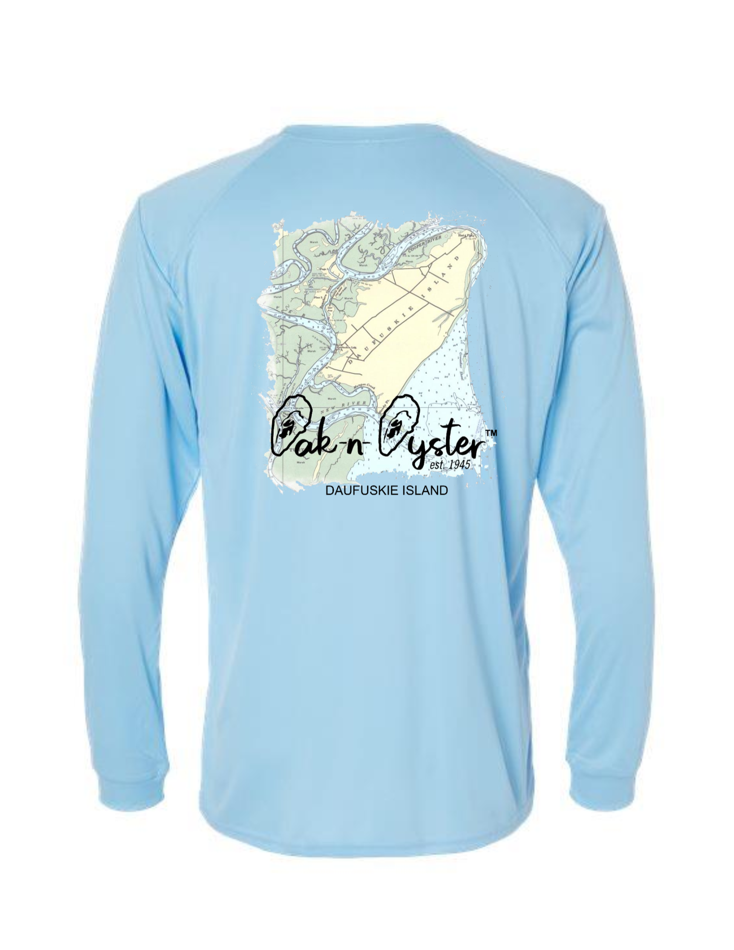 Men's Long-Sleeve Dri-Fit SPF 50 : Nautical Daufuskie Map