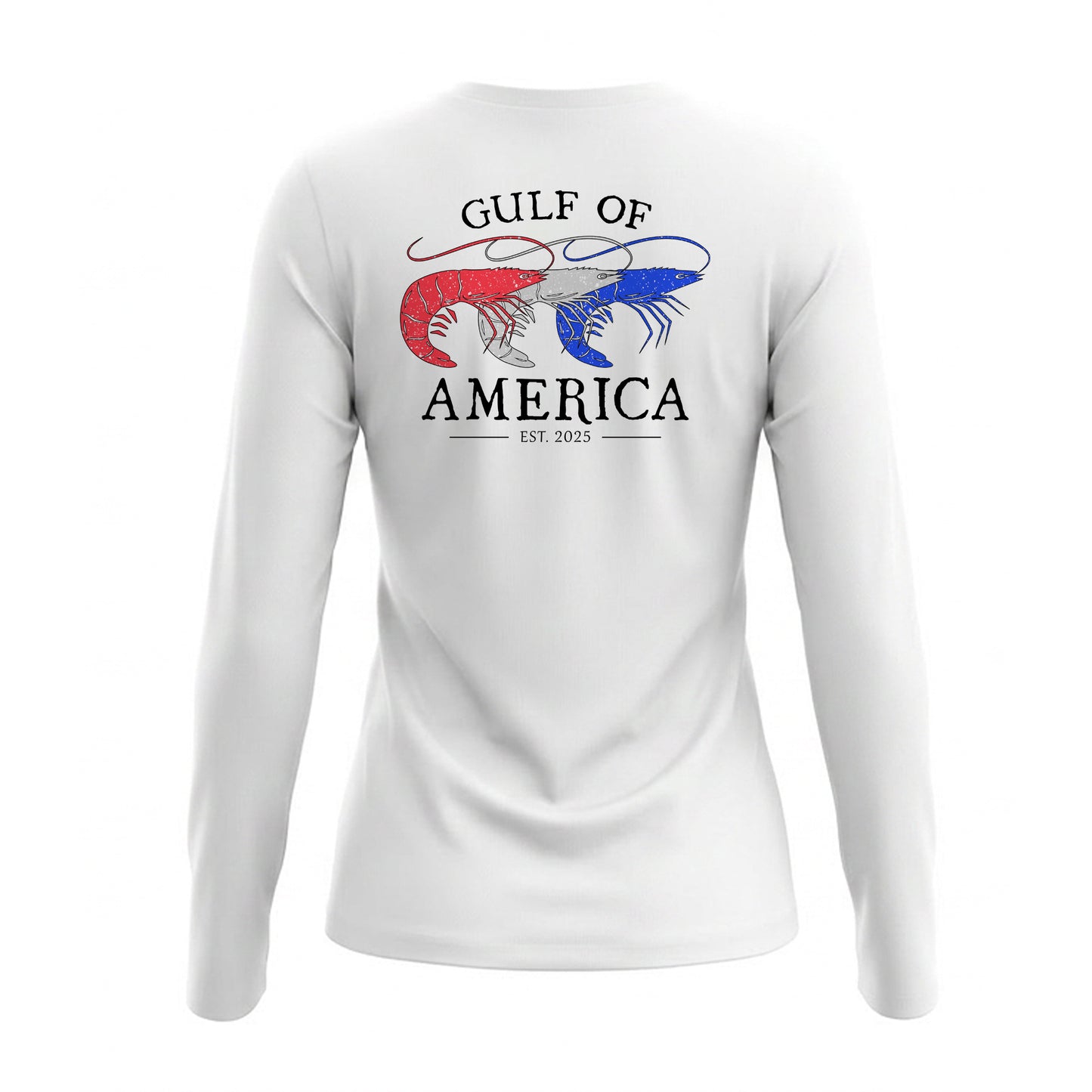 Gulf of America Shrimp/Turtle: Ladies' V-Neck Long-Sleeve Dri-Fit SPF 50