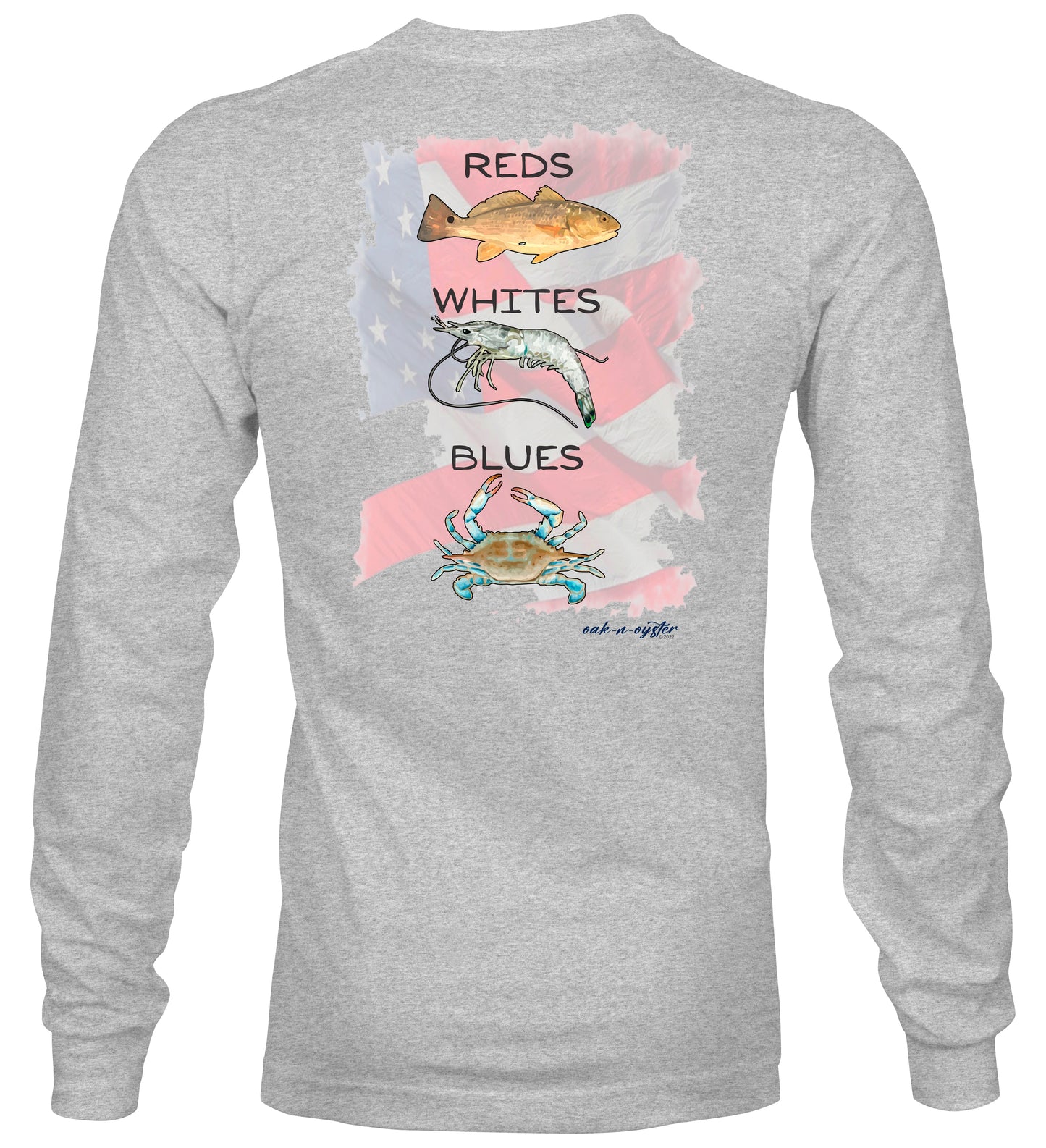Men's Long-Sleeve Cotton : Reds-Whites-Blues