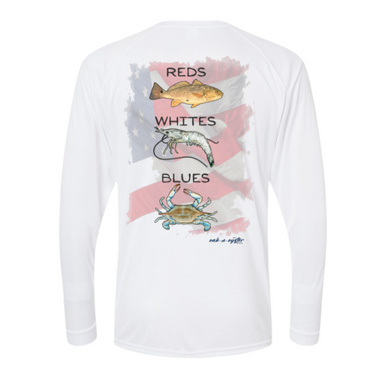 Men's Long-Sleeve Dri-Fit : Reds-Whites-Blues