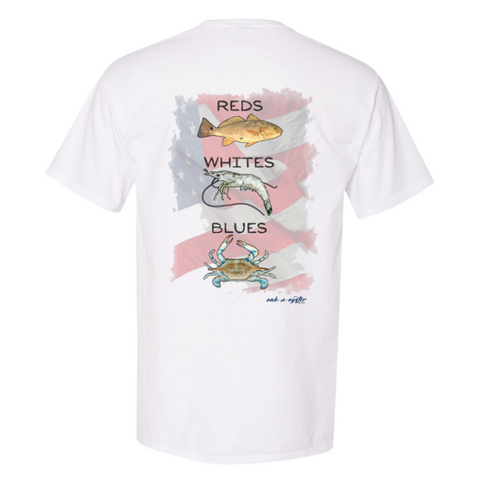 Men's Short-Sleeve Cotton : Reds-Whites-Blues