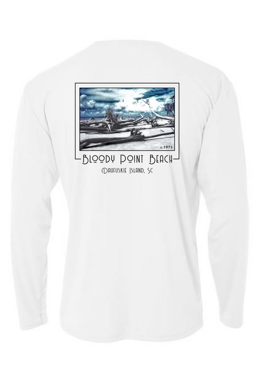 Ladies' V-Neck Long-Sleeve Dri-Fit SPF 50 : Bloody Point Beach