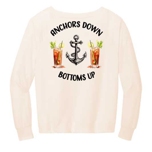 Ladies' Long-Sleeve : Anchors Down Bottoms Up (Bloody Mary)