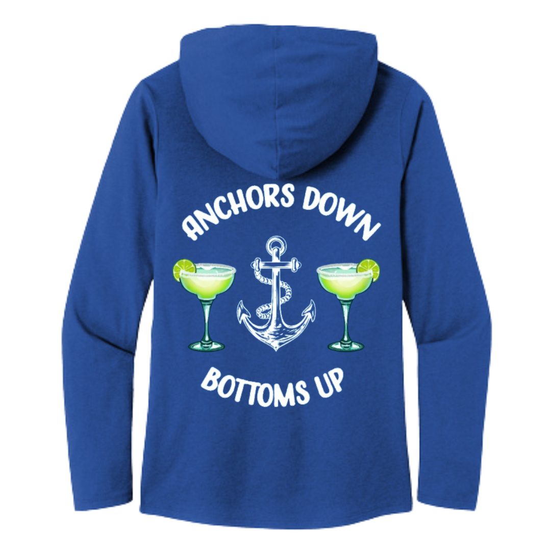 Ladies' Long-Sleeve Ultra Lite Hoodie : Anchors Down Bottoms Up (Margarita)
