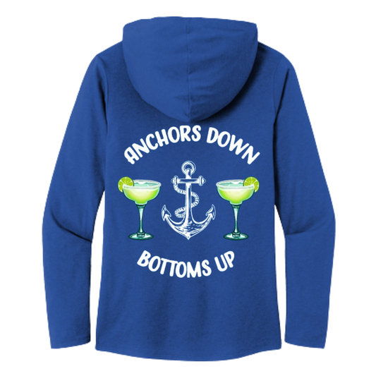 Ladies' Long-Sleeve Ultra Lite Hoodie : Anchors Down Bottoms Up (Margarita)