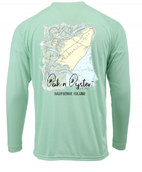 Men's Long-Sleeve Dri-Fit SPF 50 : Nautical Daufuskie Map